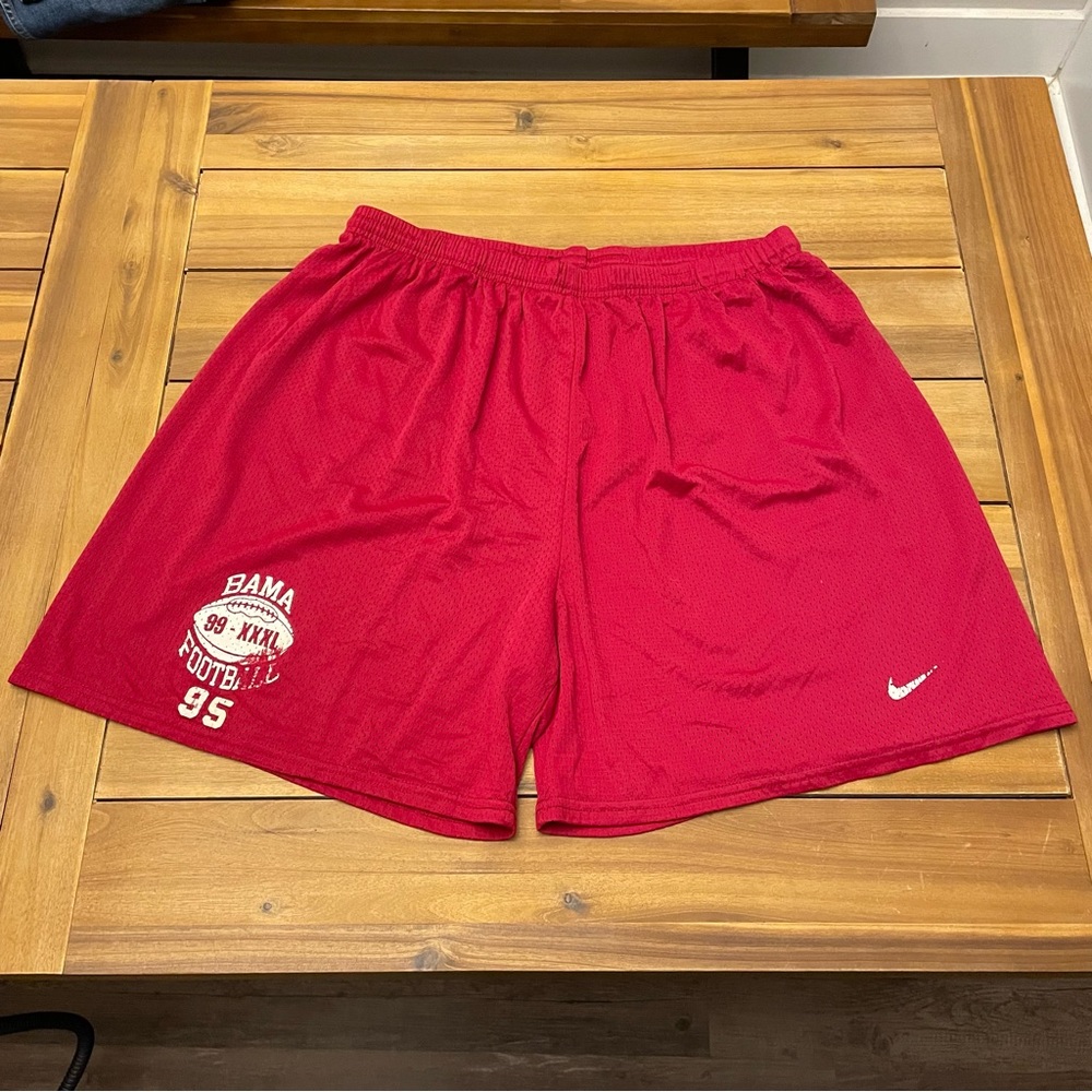 Vintage 90s Nike Swoosh Alabama Tide Football Nylon Mesh Athletic Shorts 3XL